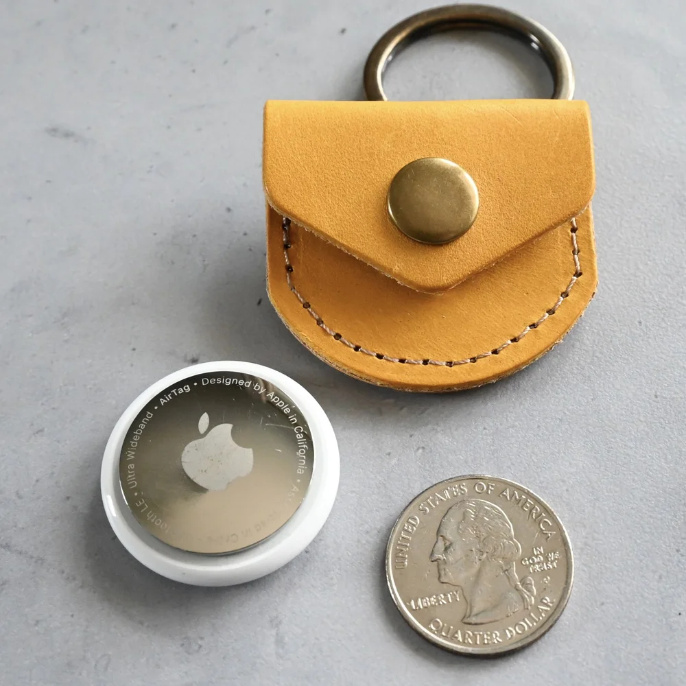 Handmade+leather+airtag+holder